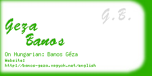 geza banos business card